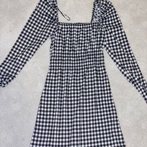 H&M gingham black and white dress